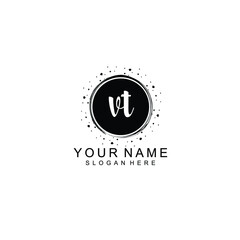 VT beautiful Initial handwriting logo template