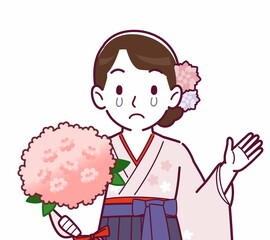 羽織袴を着た女性