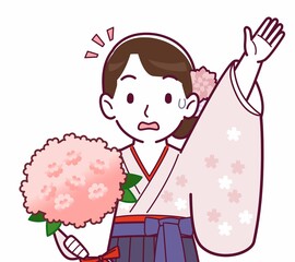 羽織袴を着た女性