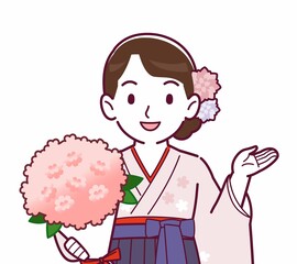 羽織袴を着た女性