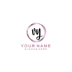 VY beautiful Initial handwriting logo template