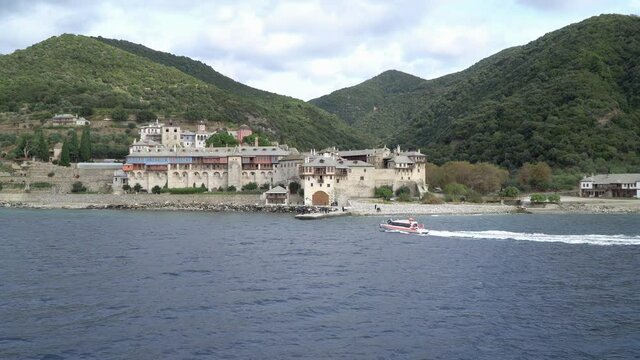 Xenophontos monastery at Mount Athos in Autonomous Monastic State of the Holy Mountain, Chalkidiki, Greece