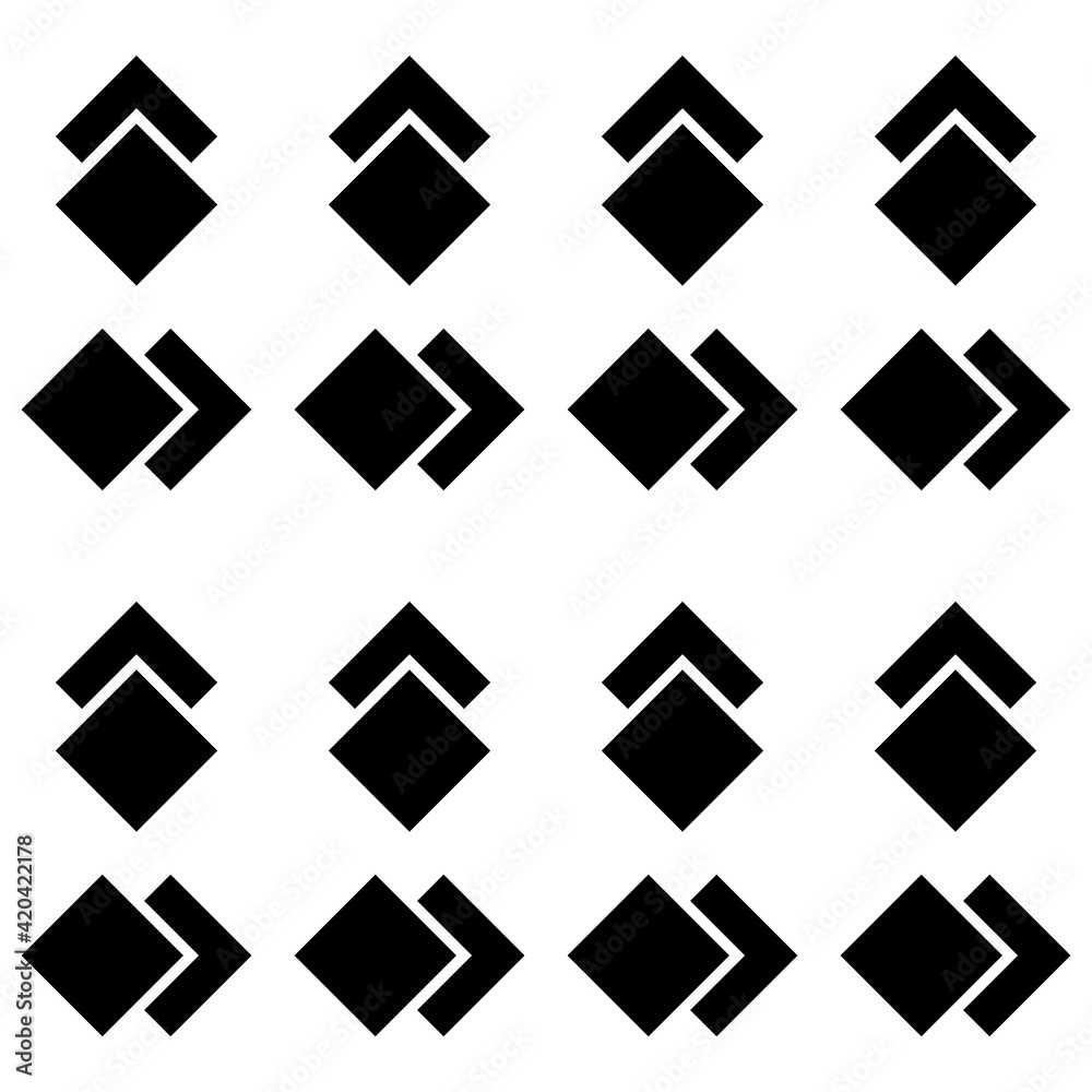 Aufkleber double rhombuses pattern. vector black rhombuses pattern.