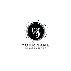 VZ beautiful Initial handwriting logo template