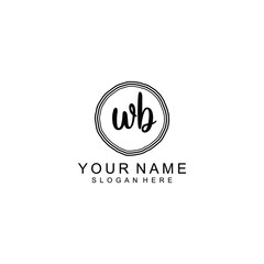 WB beautiful Initial handwriting logo template