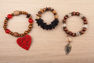 image of bracelet wooden desk