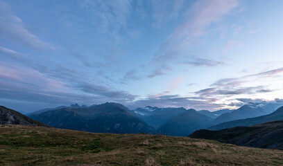 Abendhimmel in den Alpen, Hohe Tauern, Österreich