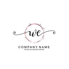 WE beautiful Initial handwriting logo template