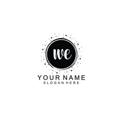 WE beautiful Initial handwriting logo template