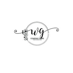 WG beautiful Initial handwriting logo template