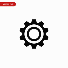 Setting icon vector. Simple gear sign