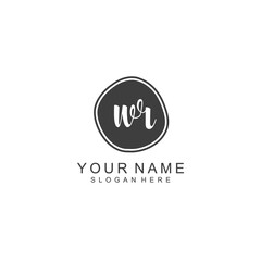 WR beautiful Initial handwriting logo template