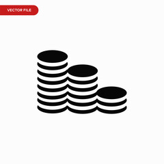 Coins icon vector. Simple money sign