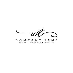 WT beautiful Initial handwriting logo template
