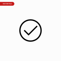 Check icon vector. Simple done sign