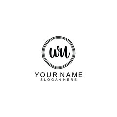 WU beautiful Initial handwriting logo template