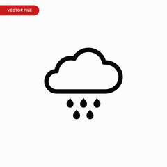 Rain clouds icon vector. Simple weather sign
