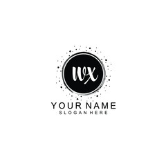 WX beautiful Initial handwriting logo template