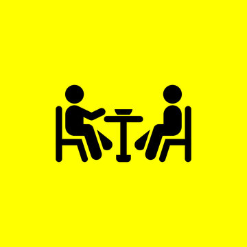 two people sitting eating icon 