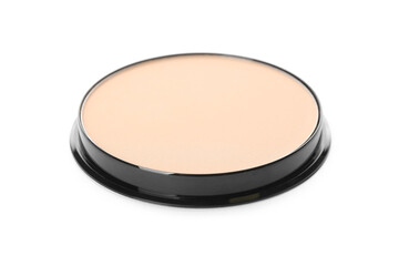 Face powder isolated on white. Makeup product