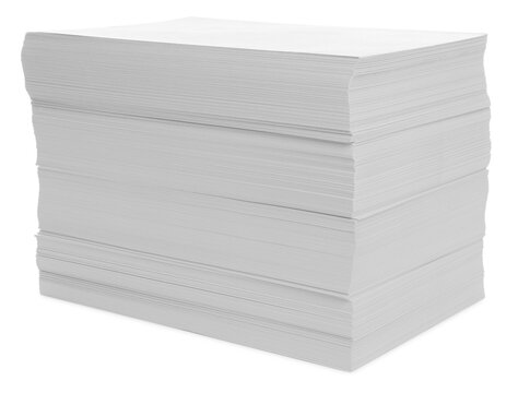 Stack of paper sheets isolated on white