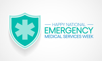 Fototapeta na wymiar National Emergency medical services week observed each year in may to appreciate the contributions of EMS practitioners in safeguarding the health, safety and wellbeing of their communities. vector