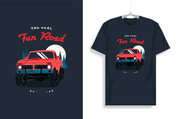 Off Road Truck T-shirt Design Illustration