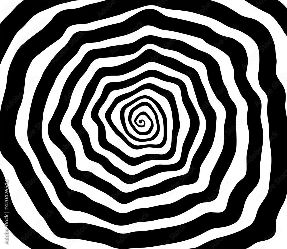 Poster vector spiral. spiral. the concentric circles. the silhouette of the spiral. effect, hypnosis, the s