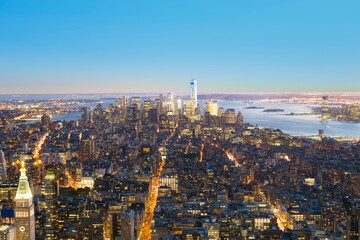 Naklejka premium specular skyline view of New York