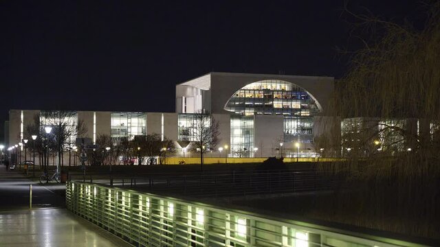 German Federal Chancellery in Berlin at night - travel photography