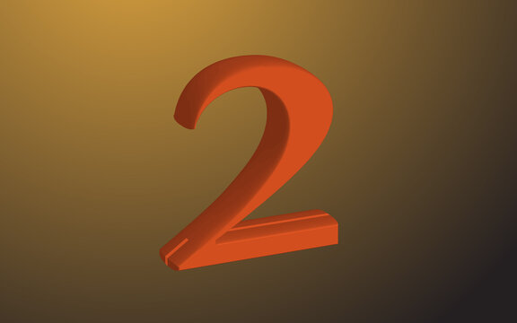 3 Dimensional Shape Of Figure 2. With Orange Color. 3D Design