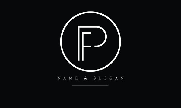 PF, FP, P, F abstract letters logo monogram