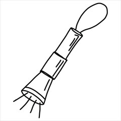 Vector lantern in doodle style. Isolated element on a white background. A flashlight for tourism.