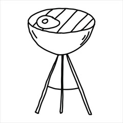 Doodle style barbecue isolated on a white background.