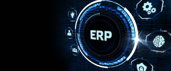 Business, Technology, Internet and network concept. Enterprise resource planning ERP concept.