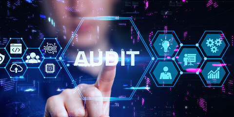 Business, Technology, Internet and network concept. Audit business and finance concept.