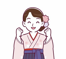 羽織袴を着た女性