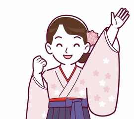 羽織袴を着た女性