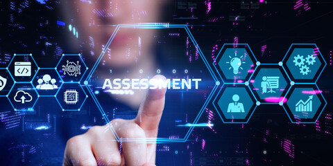 Business, Technology, Internet and network concept. Assessment analysis evaluation measure.