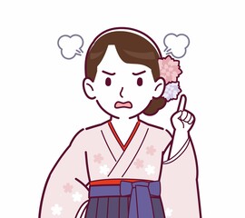 羽織袴を着た女性