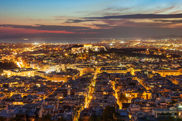 Fototapeta na wymiar Athens aerial panoramic view