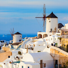 Windmills on Santorini island © saiko3p