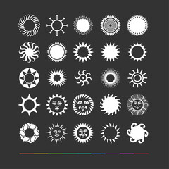 Design elements - sun simbols. Circle Graphics
