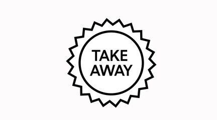 Take Away icon. Vector isolated black and white take away icon or badge