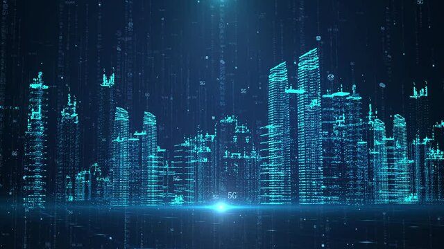 Background of virtual future technology smart city