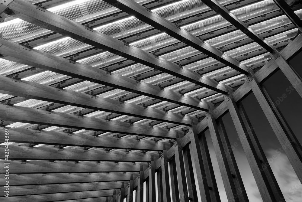 Poster interior of modern architecture. building abstract background