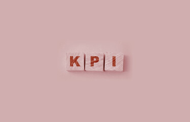KPI Word Written In Wooden Cubes,Key Performance Indicator. Business concept