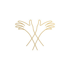 Obraz premium Vector design of crossed arms hand drawn with thin lines