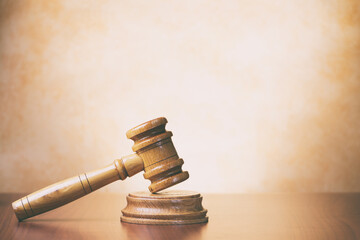 Judge's gavel on the table