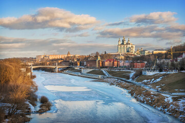 Assumption Cathedral and the Dnieper River in Smolensk